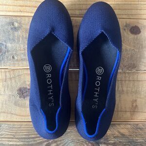 Rothy’s The Flat Slip On Shoes Maritime Navy Blue Woman's Round Toe 7.5